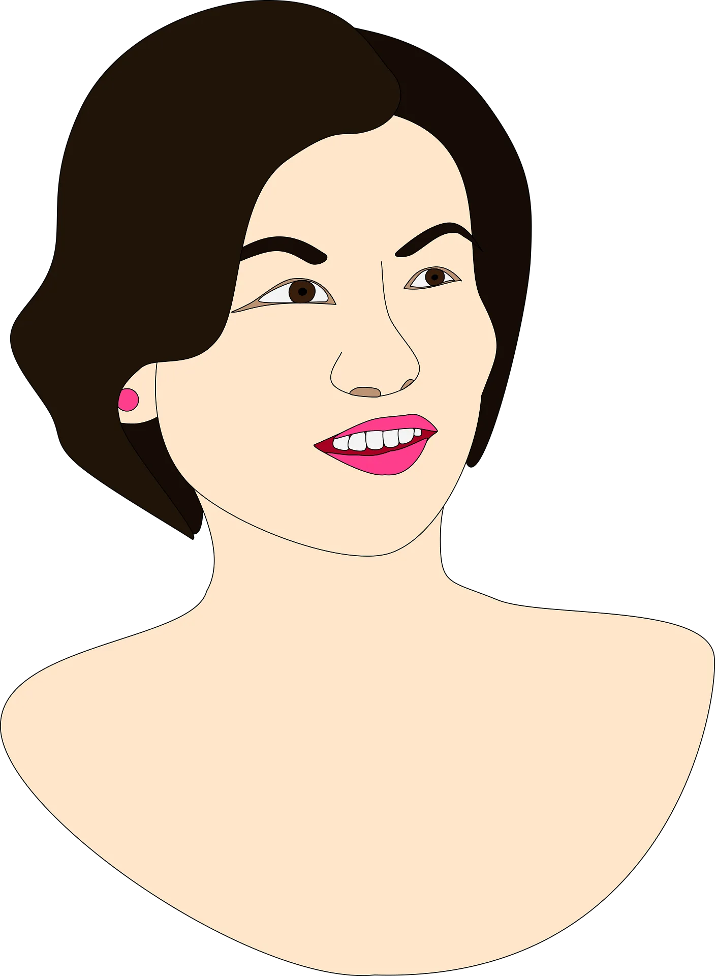 Chinese Lady Comic Characters Richest royalty-free vector graphic. Free for use & download